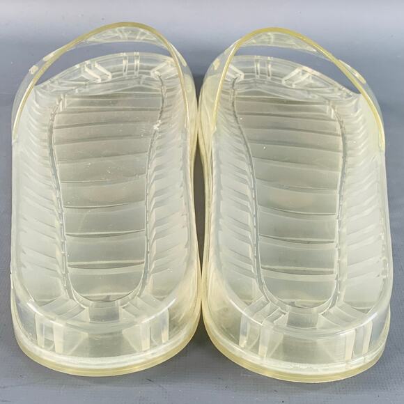 GUCCI Size 10.5 Clear Transparent Logo Rubber Slide Sandals - Picture 3 of 10